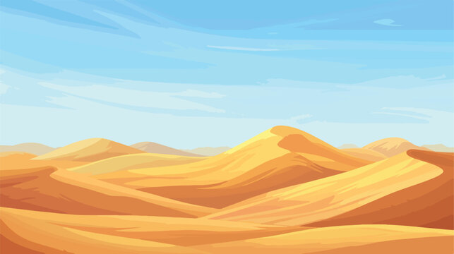 Empty sky desert dunes vector egyptian landscape back