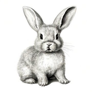 Engraving rabbit illustration, vintage style
