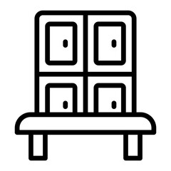 Changing Room Vector Line icon Design