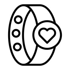 Fitness Bracelet Vector Line icon Design