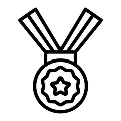 Gold Medal Vector Line icon Design