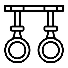Gymnastic Rings Vector Line icon Design