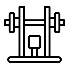 Bench Press Vector Line icon Design