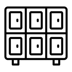 Locker Vector Line icon Design