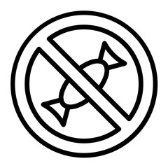 No Sweets Vector Line icon Design