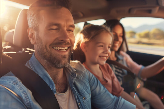 Joyful Car Adventure with a Bearded Dad and His Family