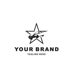 A simple car logo in a black star

