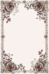 Vintage Rose Frame for Classic Design Elegance