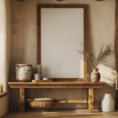 Modern home mockup interior background, 3d render