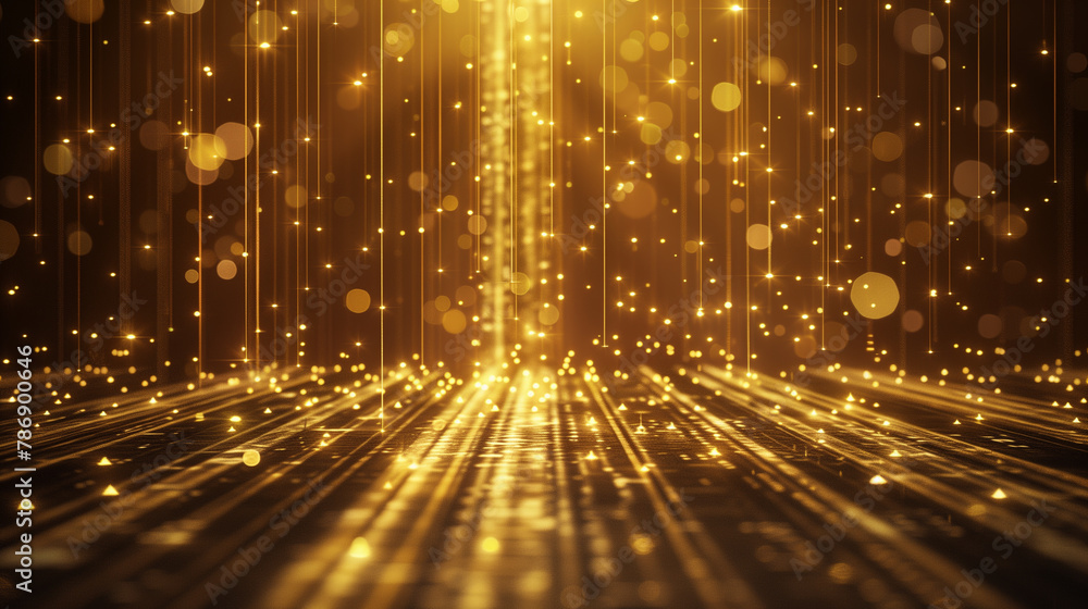 Poster a gold-colored background with a lot of sparkles. the background is very bright and shiny. the spark