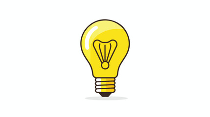 Bulb Light Idea Lightbulb Glyph Flat Icon Isolated On