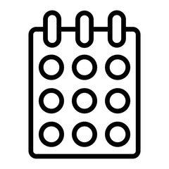 Planner Vector Line Icon Design