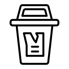 Trash Vector Line Icon Design
