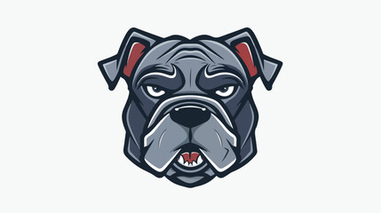 Bulldog Head Mascot logo design flat vector isolated