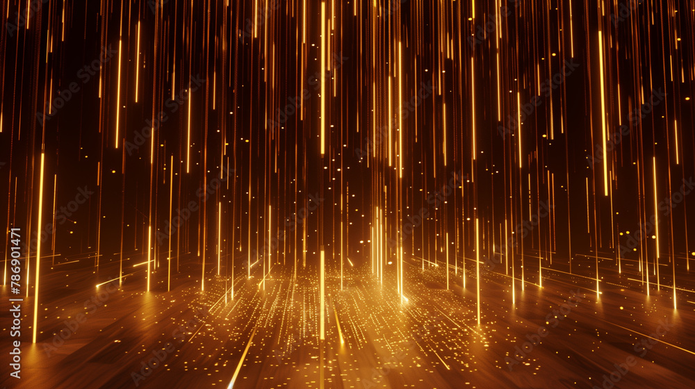 Poster a gold-colored background with a lot of sparkles. the background is very bright and shiny. the spark