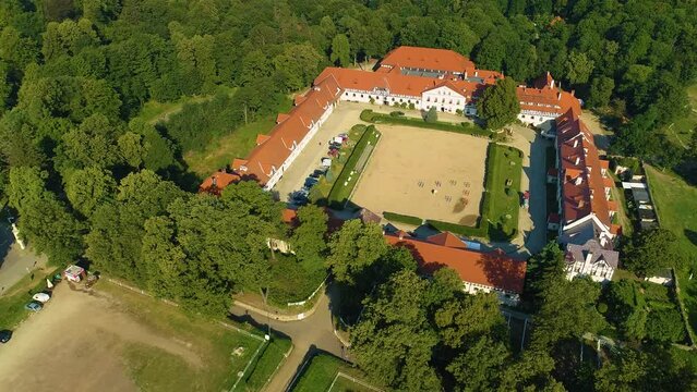 Stud Farm Zamek Ksiaz Walbrzych Stadnina Koni Aerial View Poland