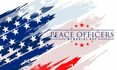  Peace Officers Memorial Day is Celebrated Around the United States to Honor The Services of Troops. Abstract Elegant Tribute Design for Those Who Served the Country