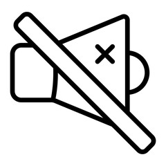 Mute Vector Line Icon