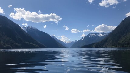 Obraz premium Chilliwack Lake in Spring Pristine waters and breathtaking mountain views