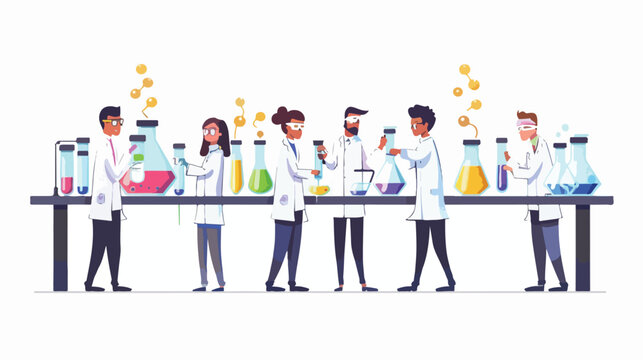 Laboratory people assistants working in scientific