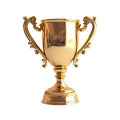 Golden trophy cup on transparent background. Generative ai design art.