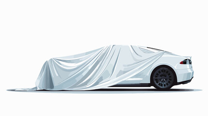 Car reveal event drapes side front view vector isolated