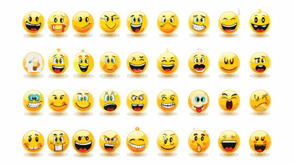 Mega big collection set of Emoji face smile mood emot