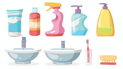 Cartoon bathroom equipment washbasin with necessary a