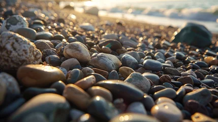 Foto op Canvas Pebbles at the Brighton Pier coastline © 2rogan