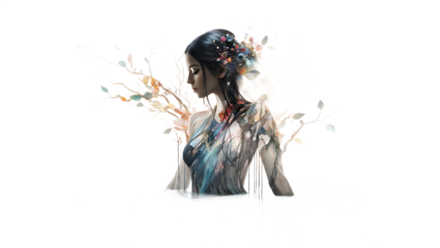 fashion beauty woman in water illustration - Powered by Adobe