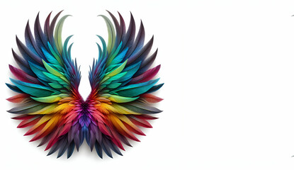 Abstract feather wings vector illustration, generative ai