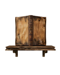 ancient book shelf with book designed in it isolated on transparent background
