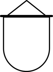 pennant flags mockup , blank vertical banners on flagpole with rounded, straight, pointed and double edges. Isolated medieval heraldic empty ensign templates. on transparent background.