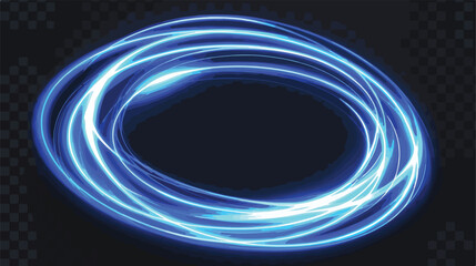 Neon blue luminous abstract light effect vector 