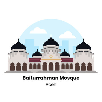Indonesia Landmark - Aceh Iconic Aceh: Baiturrahman Mosque