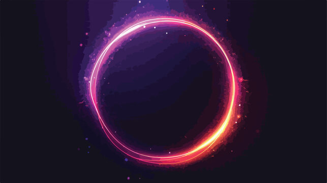 Neon luminous circle light effect vector illustration