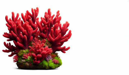 Isolated Corals on White Background with Clipping Path, genrrative ai