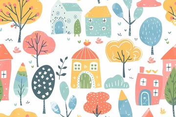 Illustration, Hand-drawing, House, background