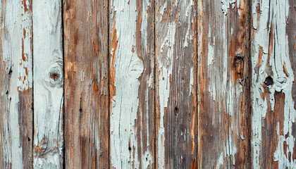 old wood texture distressed grunge background, scratched white paint on planks of wood wall