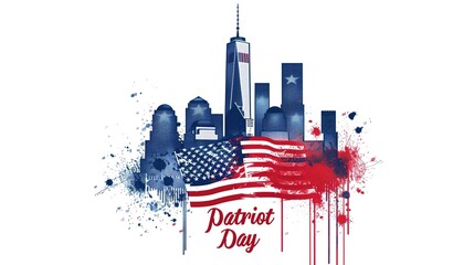Obraz premium 11 September- illustration for Patriot Day USA poster or banner. illustration