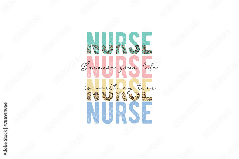 Wall mural retro nurse quote sublimation t shirt design