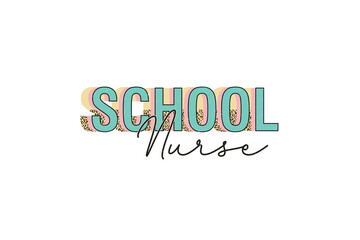 Retro Nurse Sublimation T shirt design, School Nurse