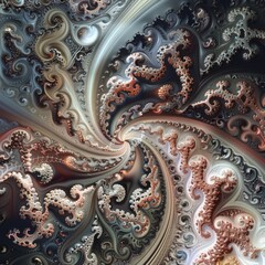 fractal burst background flower style 3d