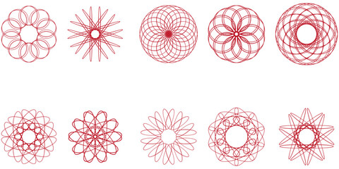 Set Of Decorations as Elements Or Floral Pattern - 10 In 1 Floral Pattern Bundle Collectioin