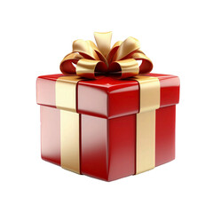 Beautifully wrapped gift box, gift box with vibrant ribbon, colorful gift box on transparent background