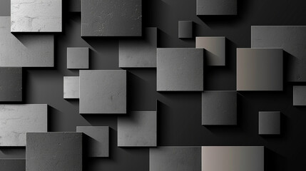 Monochrome squares, from silver to charcoal, provide minimalist chic on black.