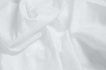 Soft focus luxury smooth silky ripple white linen fabric on detail texture background - obrazy, fototapety, plakaty