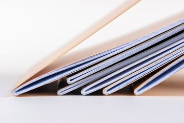 Set of exercise books close-up