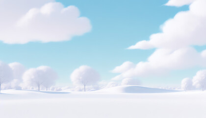 snow covered woodland forest scene, video game style anime graphic illustrations