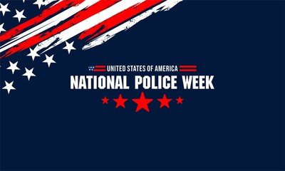 National Police Week. Celebrated in the United States in May. Police Officers Honor and Memorial Day. Poster, card, banner, background design. Vector illustration